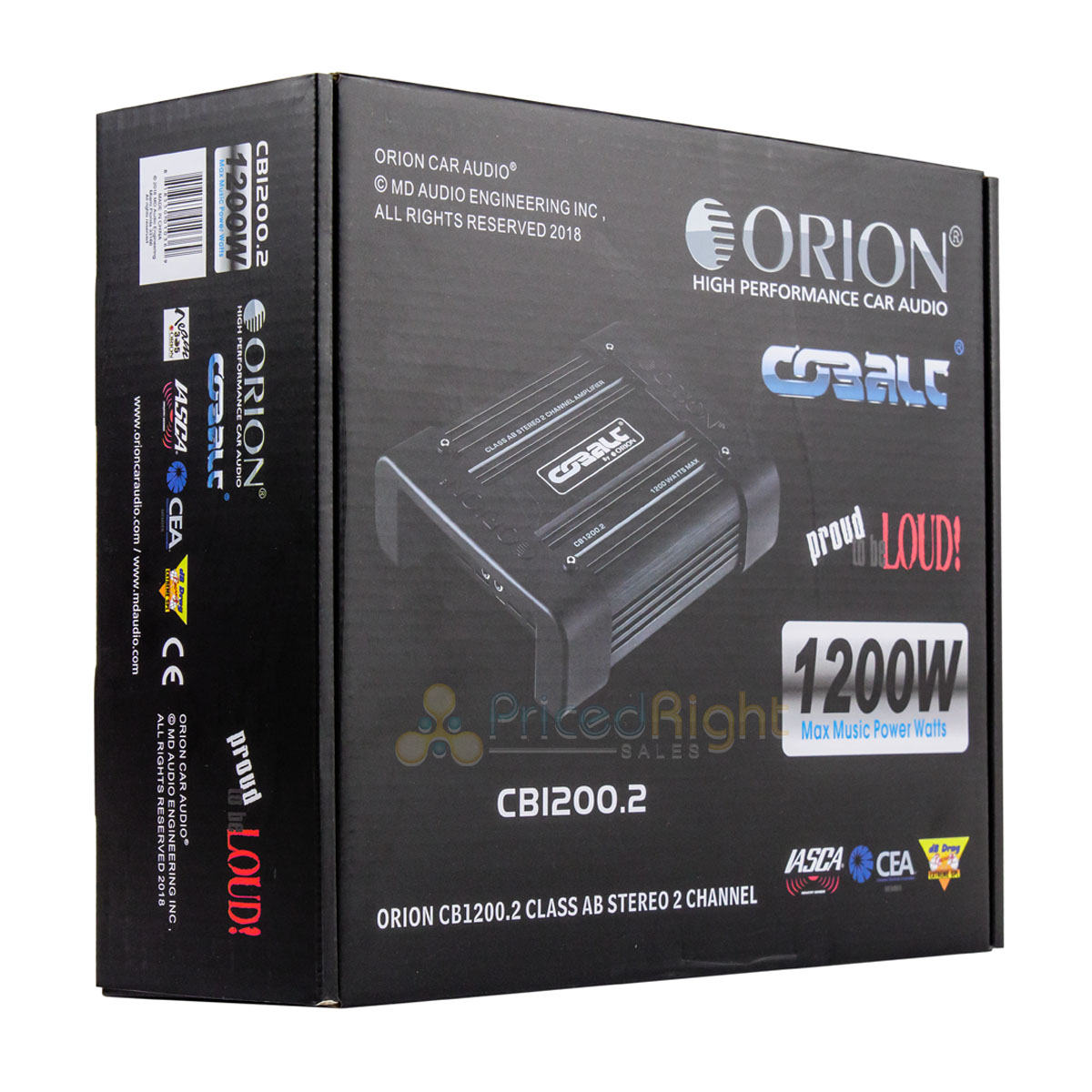 Orion CB1200.2 1200 W Max 2 Channel Amp Cobalt Series Class AB ...